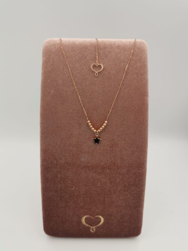Collana in argento con finitura rosa