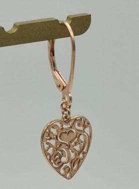 Monorecchino in argento con finitura rosa